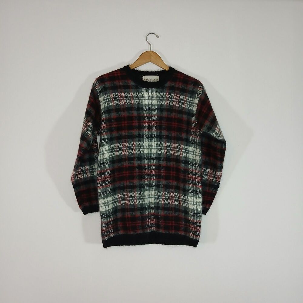 Christopher & Banks Mohair Check Plaid Sweater Small Womens/Mens Vintage Grunge